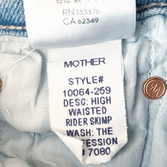 Mother Superior High Waisted Rider Skimp Straight Leg Jeans in The Confession - Picture 4 of 9